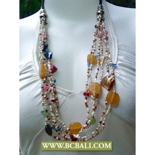 Fashion Multi Strand Beading Necklace